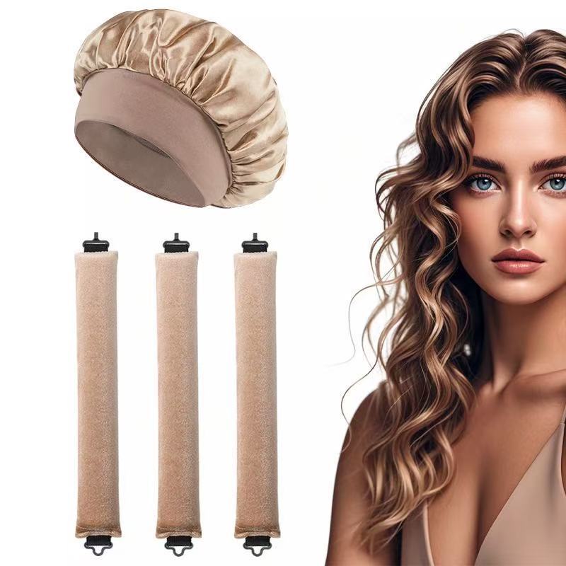 Heatless Curling Iron Headband, Soft Curling Iron, Heatless Curling Iron, Flexible Sleeping Curler with Cap Styling Tool