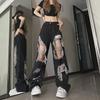 2024 Women's Hong Kong-Style Straight Wide-Leg Jeans - Summer Beggar Hole Loose Slim Trendy Trousers.