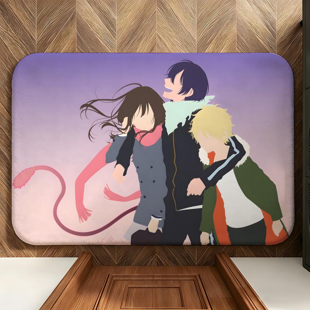 Anime N-Noragami Floor Mat Soft Flannel Floor Mat Suitable for Entryways, Living Rooms, Bedrooms, and Bathrooms