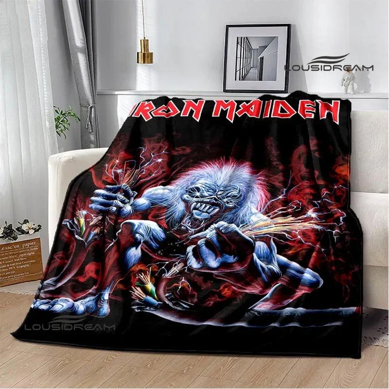 Rock Band I-Iron M-Maiden Printed Blanket Kids Warm Blankets Flannel Soft and Comfortable Blanket Bed Linings Birthday Gift