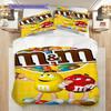 MMs Colorful Characters Three-piece set(1 * duvet cover + 2 * pillowcase, without core) Christmas birthday gift Duvet cover and pillowcase Bedding set