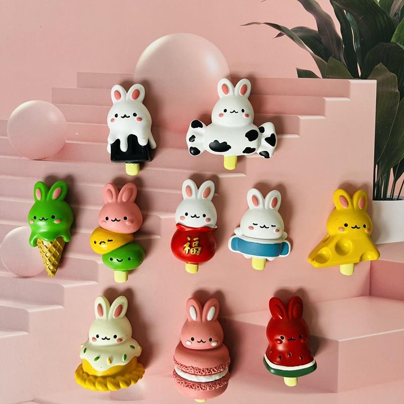 Rabbit Magnetic Refrigerator Magnet Creative Diy Refrigerator Sticker Decoration Resin Sticker Po Wall Gift Toy