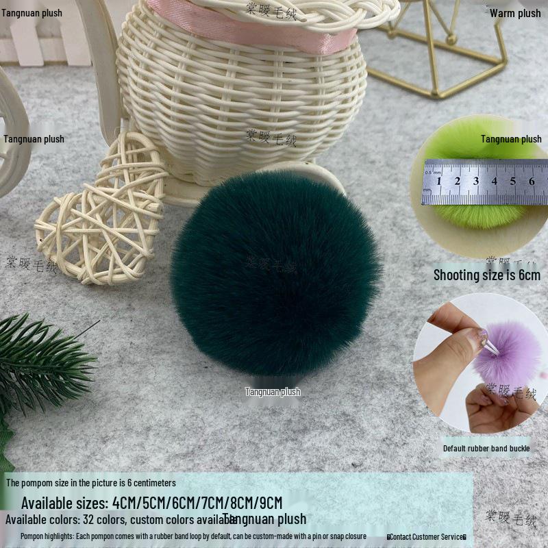 Multi-Color Faux Rabbit Fur Pom Pom for Bags, Clothing, Shoes, and Hats