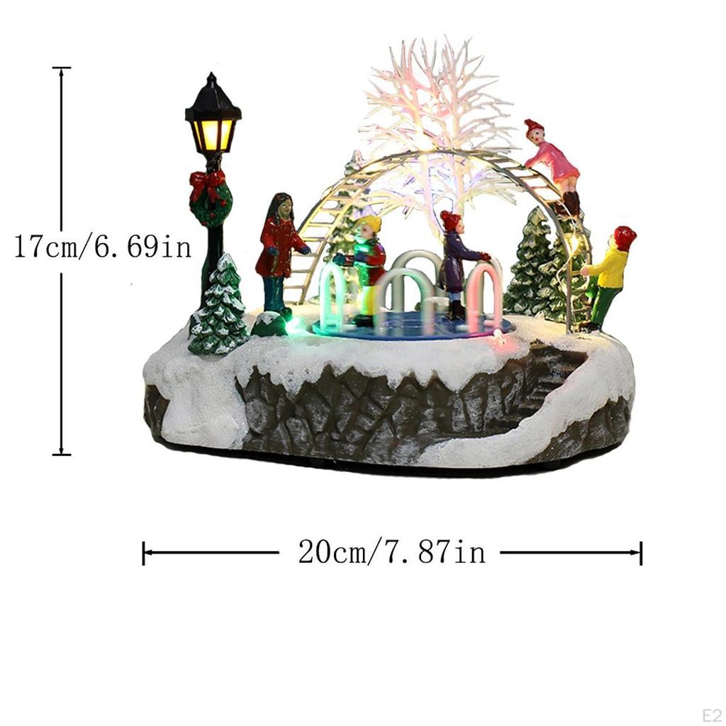 Christmas Glowing Figurine Playground Micro Landscape Miniature Snow Scene