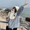 Women's Autumn  Winter Fashion Trend Fleece Lined Thickened Warm Half High Collar Coat