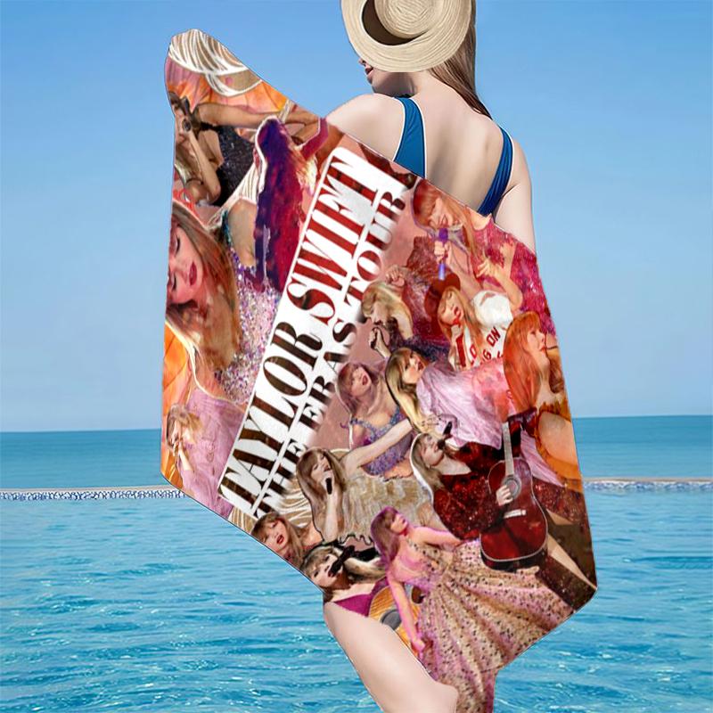 Taylor Music Beach Towel, Super Soft Microfiber, Gift for Her/Him, Birthday, for Pool, Beach, Travel, Home Decor Fan Gifts