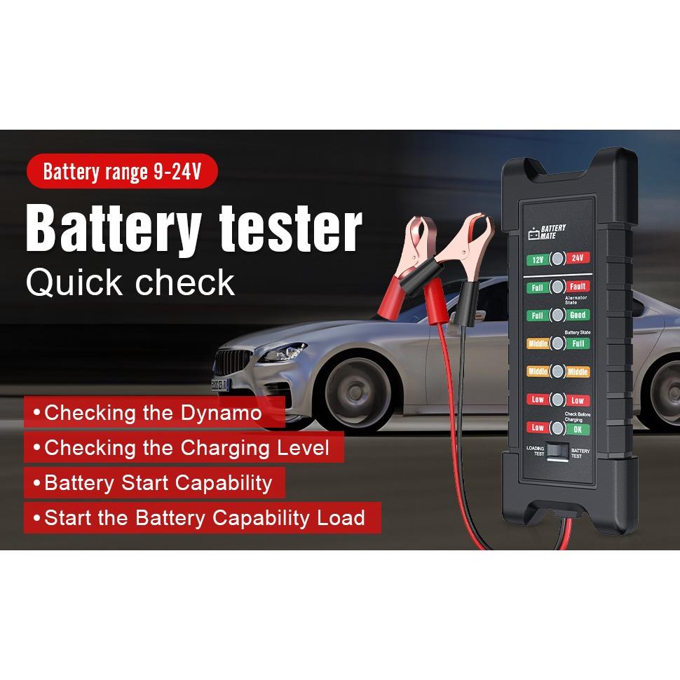 Car Battery Tester, 12V 24V Car Battery Tester, Automotive Alternator Tester, Load Tester, Battery Tester, Analyzer for Checking Alternator Analyzer