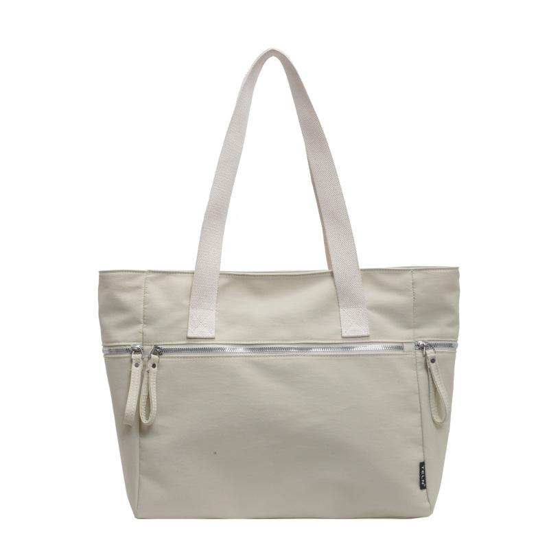 

Однотонная женская сумка-тоут, большая вместимость, сумка через плечо бежевый