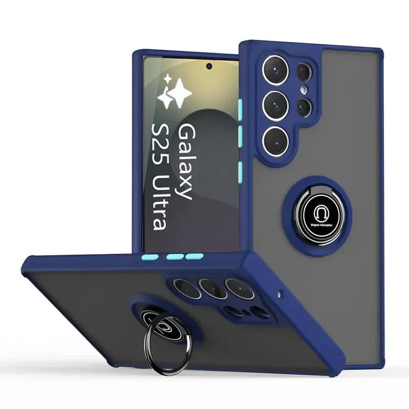 Luxury Magnetic Stand Shockproof Phone Cases for Samsung Galaxy S26 S25 S24 S23 S22 Ultra Plus FE Note 20 Ultra Magnetic Cover