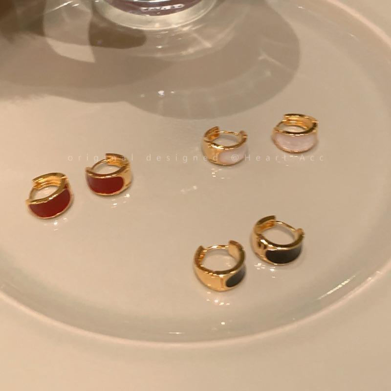 High-end Temperament Drop Glaze Ear Buckle Women's Autumn and Winter Light Luxury Niche Design Ear Jewelry Korean Fashion Personalized Earrings