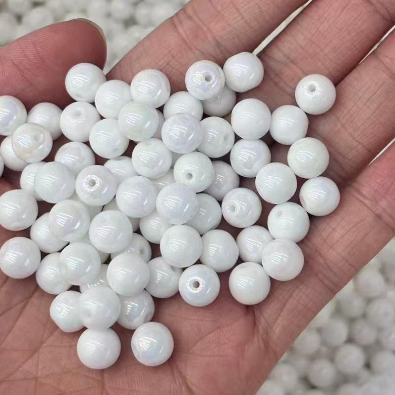 8mm Round Iridescent Tourmaline Beads for DIY Bracelets, Necklaces, Phone Straps, and Clothing Accessories