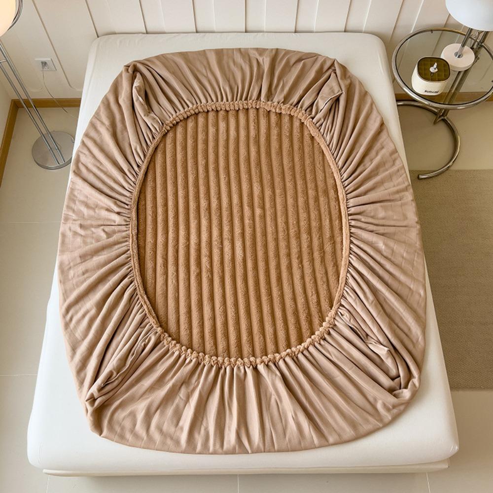 Bedding Accessory All-inclusive Mattress Cover Elastic Band Warm Winter Bed Sheet Solid Color Washable Fitted Sheet Bedroom