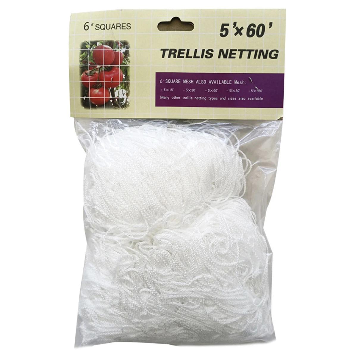 

Flora Trellis Netting Mesh Plant Support Vine Climbing Net Vegetable Garden Plant Growing Net Holder for Climbing Floras белый