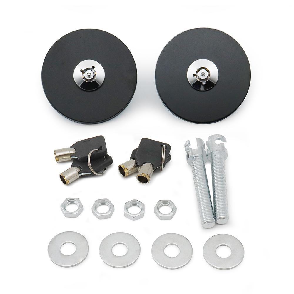 Universal Aluminum Alloy Engine Hood Cover Lock Key Pin Kit Quick Latch Release Engine Bonnets Carbon Fiber Style Latch