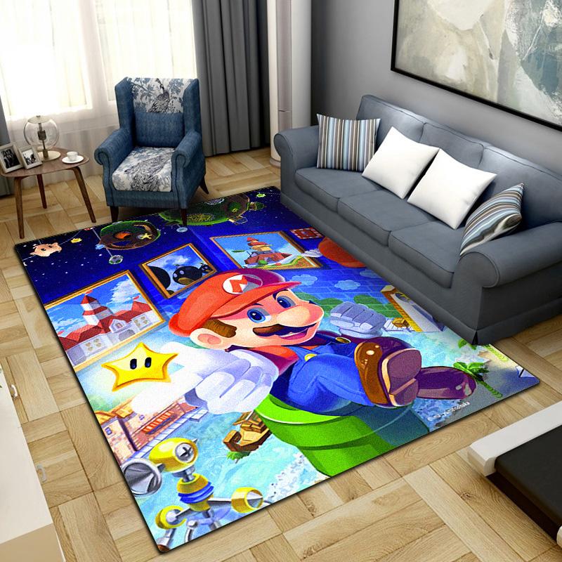 Mario Bros Print Rug Living Room Home Fashion Decoration Office Desk Chair Carpet LXR95