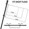 1.8M Stainless Steel Telescopic Flag Pole Wall Mount with Tangle-free 360 Rotating Rings Guide Banner Flag Pole Holder