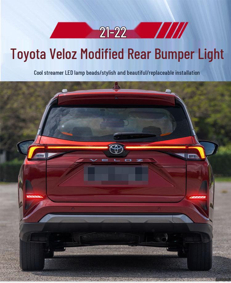 Compatible Rear Bumper LED Brake & Turn Signal Lights for 2021-2023 Toyota Veloz