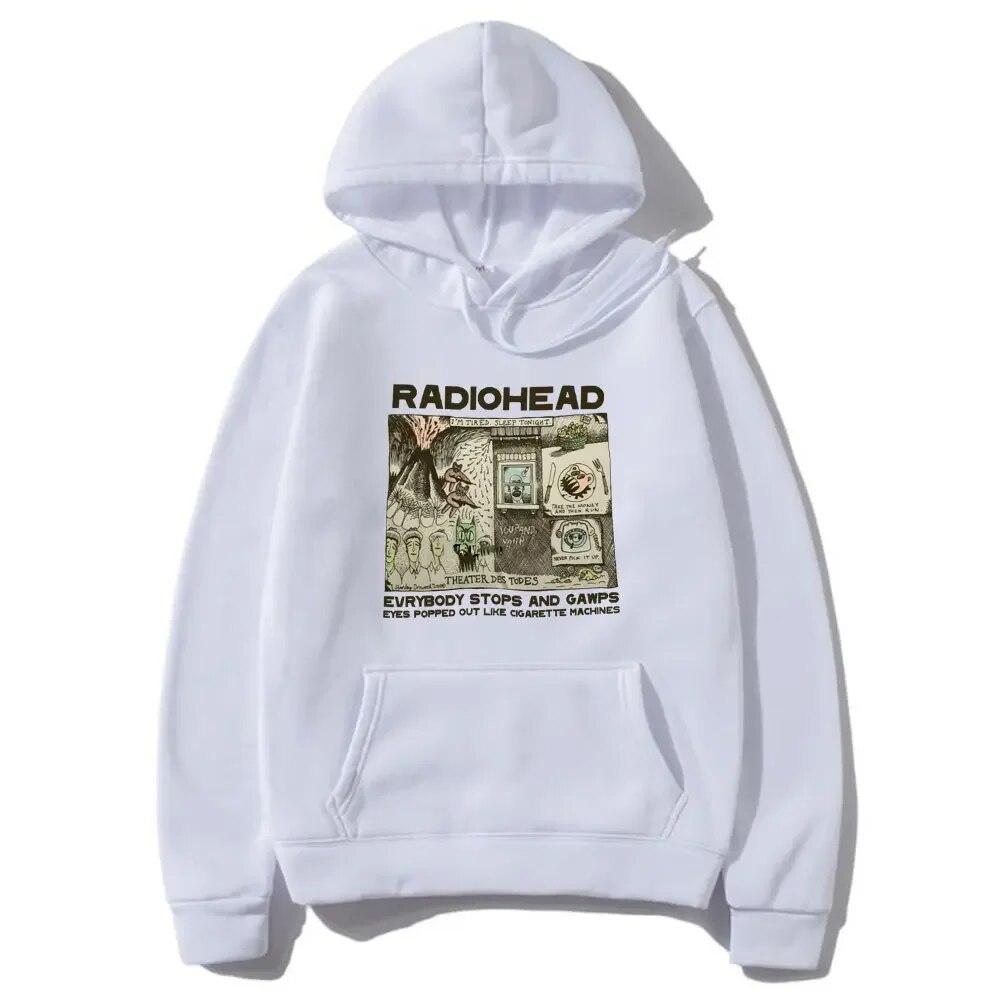 Moletom com capuz unissex Radiohead para crianças Hip Hop Radiohead Hoodies unissex para mulheres Harajuku Menino Menina Pulôver Moletom feminino Rapper Sweats Kids