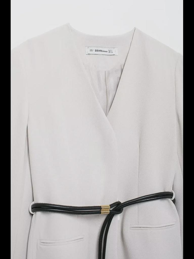 ZA Women's Cross-Border Commuter Suit: Belted Jacket + Straight Pants Set (8941178 8959178)