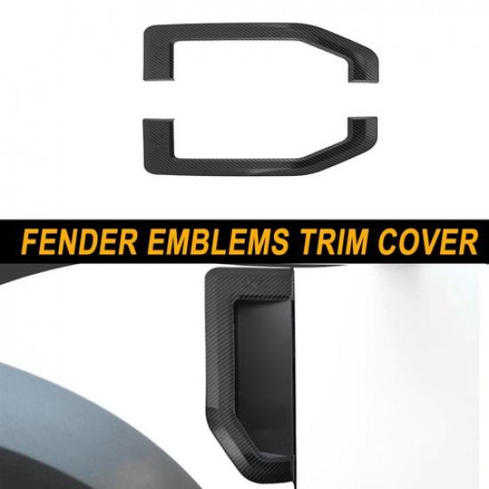 

Leaf Plate Fender Emblems Trim Cover For Ford F250 F350 F450 F550 15-20 Carbon