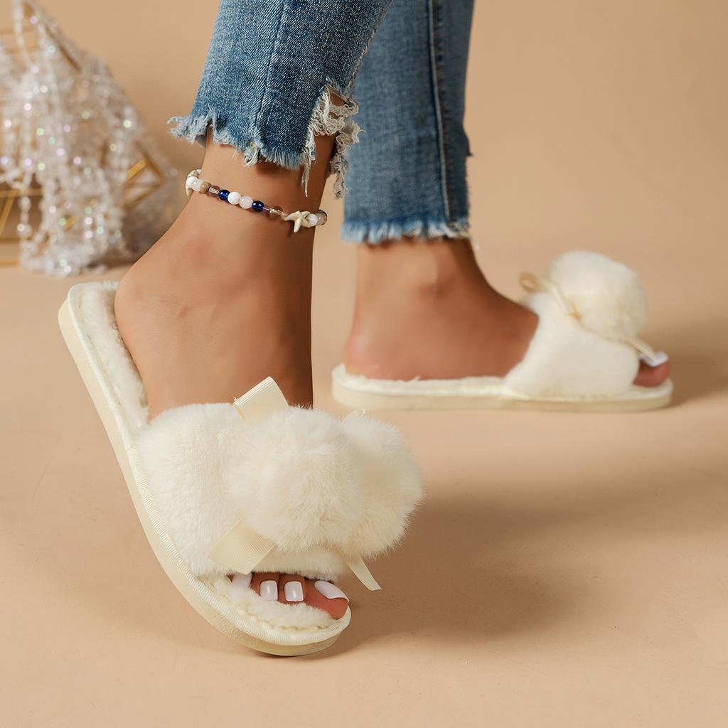 Women Slippers Fashion Comfort Flat Slippers Women Trend Anti-slip Wear Comfortable Soft Sole Fluffy Flat Sandals Slides Women