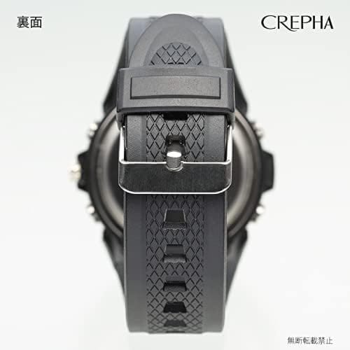 Klefer Men's Digital-Analog Waterproof Wristwatch with Stopwatch and Urethane Strap, Black, TS-AD251-BL