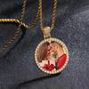European Hip Hop Personalized Round Photo Men's Necklace