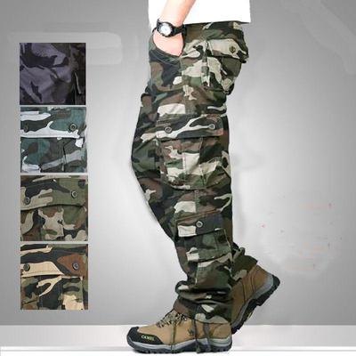Spring/Autumn Men's Tactical Multi-Pocket Casual Pants - Large-Size Trendy Outdoor Overalls