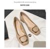 Womens Spring Fairy Style 2025 Chunky Heel Leather Shoes Soft Lowcut Medium Heel Plus Sizes 4143