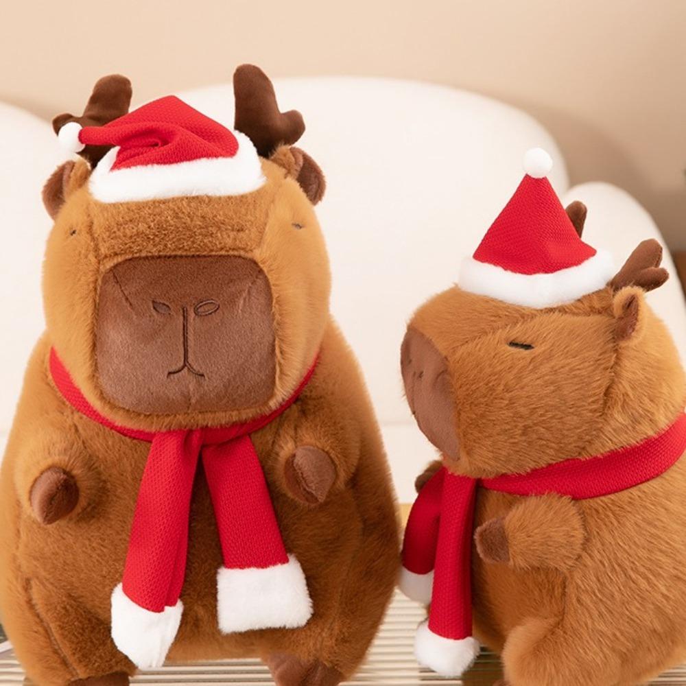 Simulation Capybara Plush Toy Cartoon Capibara Fluffty Doll Christmas Capybara Plush  Birthday Gift