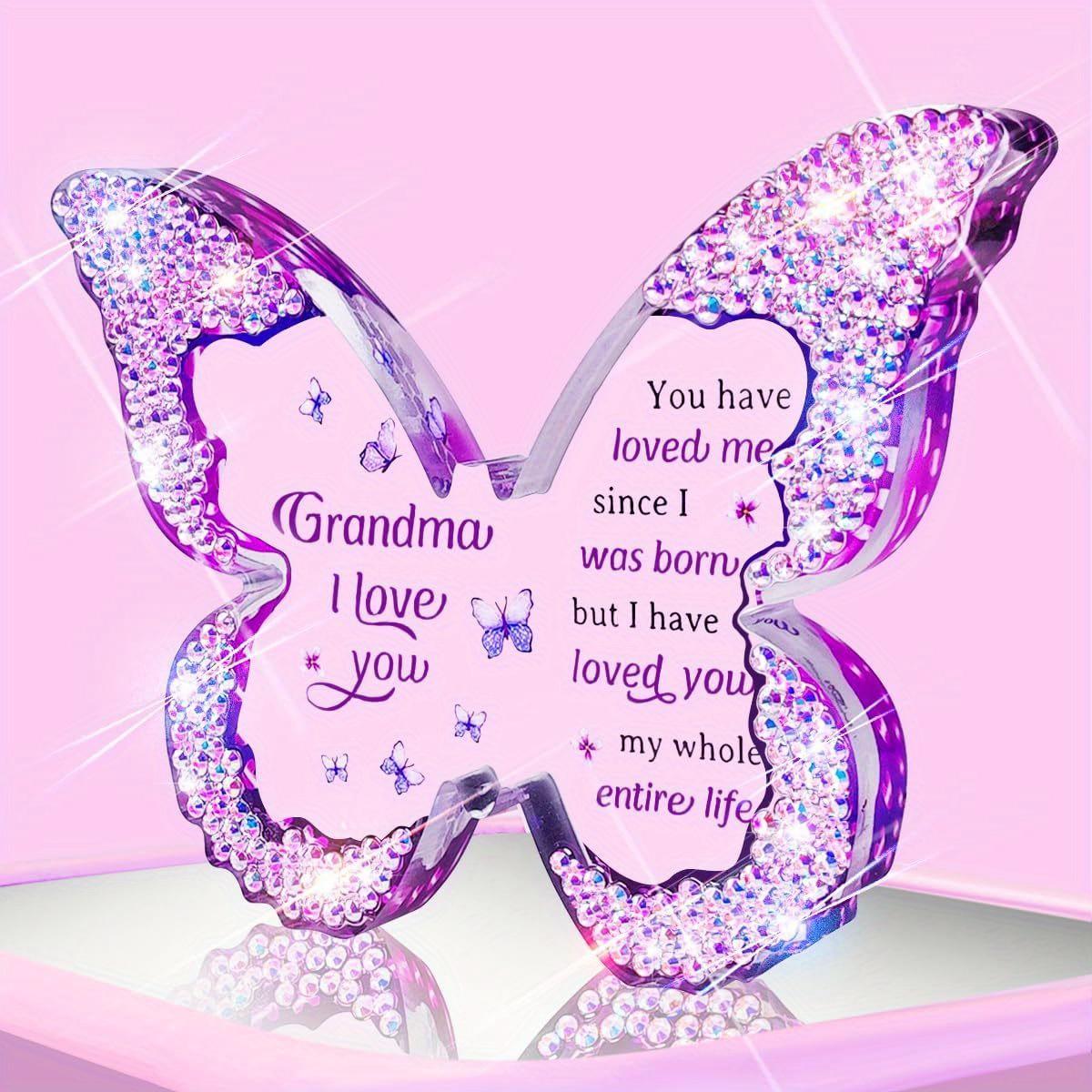 1pc Sparkling Butterfly-Shaped Acrylic Centerpiece - Grandma S Gift for Valentine S Day, Mother S Day, Christmas | Contemporary Tabletop Decor 9.5*11cm