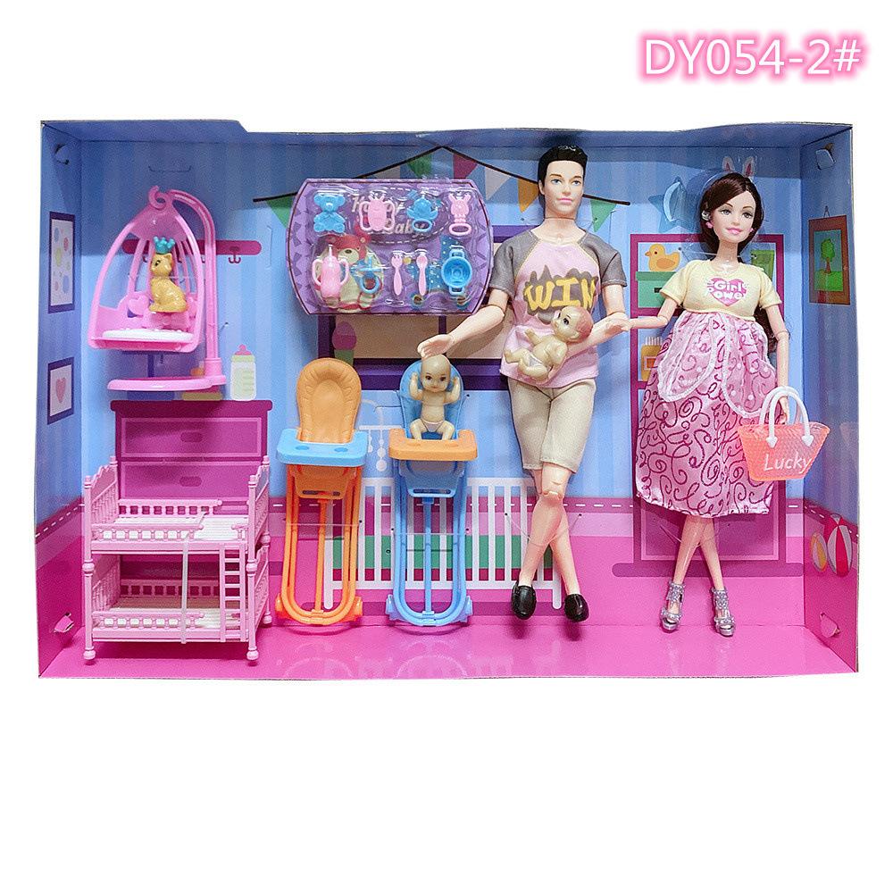 

Счастливая семья, куклы, игровой набор, кукла для беременных, мама, папа, Кен и жена, детская кукла, коляска, аксессуары для кровати, игровой дом, игрушки для девочек