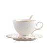 Retro European Style Ceramic Iced Americano and Latte Cup Set with Saucer