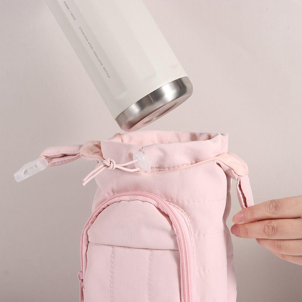 Water-resistant Water Bottle Holder Bag with Strap Portable Insulating Cup Sleeve Large Capacity Sling Purses for Outdoor Sports
