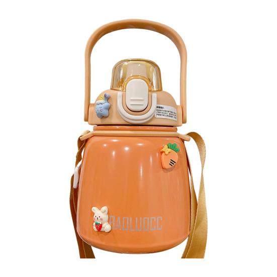 650 ml vattenkokare Värmebeständigt rostfritt stål av livsmedelskvalitet Vattenhalmflaska termovakuummugg