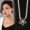 Gold And Classy Silver Pearl Flower Necklace For Women Ideal For Fashionforward Looks In 2024 Season Fall