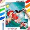 DIY Oil Painting Art Painting Kit Little Mermaid Home Wall Decor Handmade Gift for Princess Fans Ocean Theme Room Decorative Art