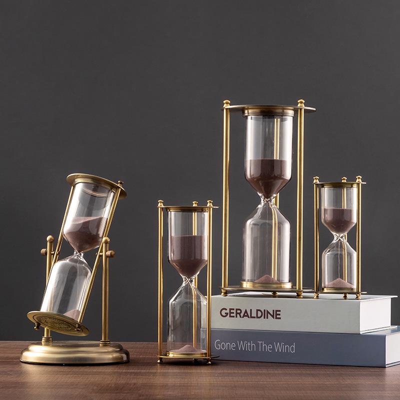 Luxury Metal Hourglass Ornament for Office or Home Decor - Modern Handcrafted Display Piece