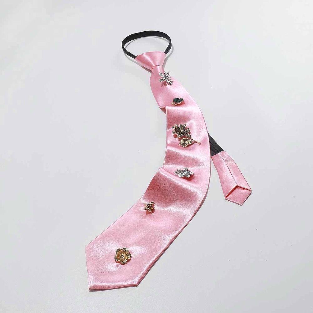 Insect Flower Tie Korean Decoration Shirt Tie Temperament Rhinestone Necktie Daily