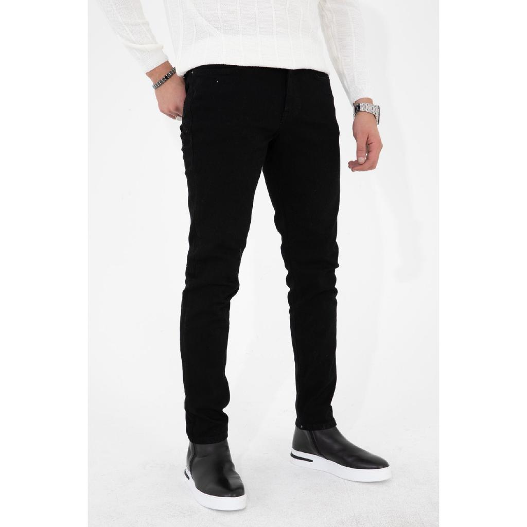Men's Black Slim Fit Lycra Flexible Jeans Denim Trousers Hlt He001937