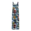 Women's Christmas Print Solid Wide Leg Strapless Tank Pocket Casual Onesie