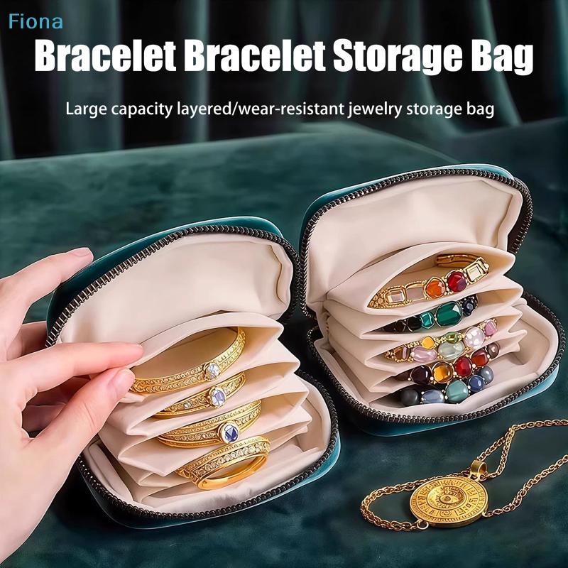 Sac de Rangement pour Bijoux avec Pendentif à Franges Fermeture Éclair Sac à Bijoux Grande Capacité Voyage Pochette de Rangement pour Bracelet en Cristal