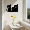 Bohemian Cat Metal Wall Art Black Corrosion Resistant Sculpture Outdoor Holiday Decor