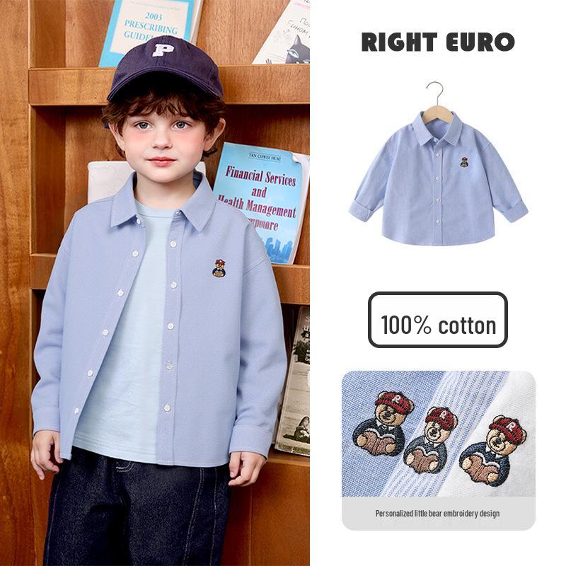 Right European Boys' Denim Shirt Jacket - New Spring/Autumn 2026 Style Trendy Kids' Clothing