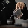 Japanese-style Wind Lotus Embossed Teapot Home Ceramic Retro Kung Fu Tea Set Zen Handmade Teapot Single Pot Hand-held Pot