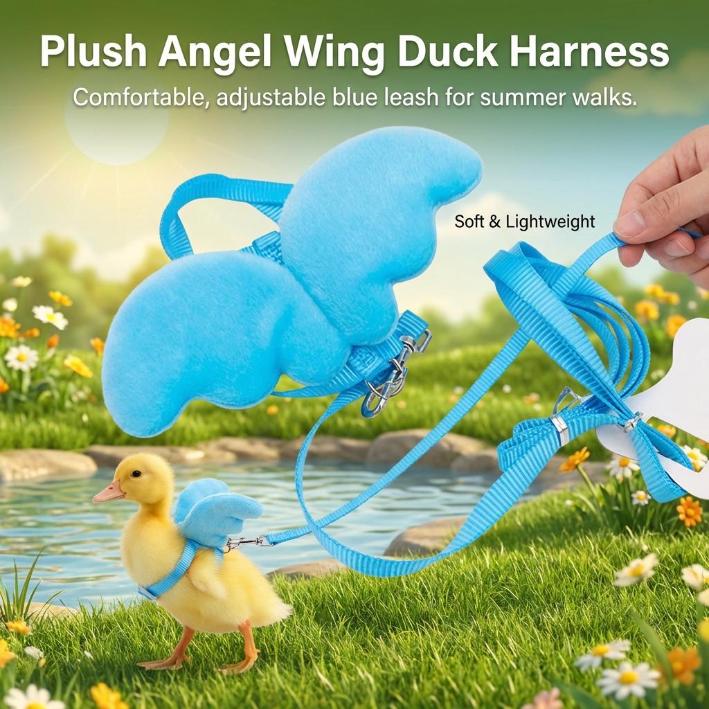 Duck Harness Leash for Pets Chest and Back Design Breathable Material Suitable for Summer Walks