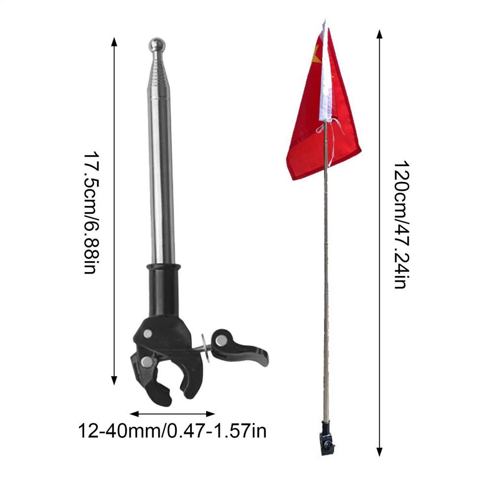 

1.2M Telescopic Flagpole Stainless Steel Portable Pole Flag Waving Flagpole Flag Pole Car Holder for Truck Boat Vehicle Bicycle