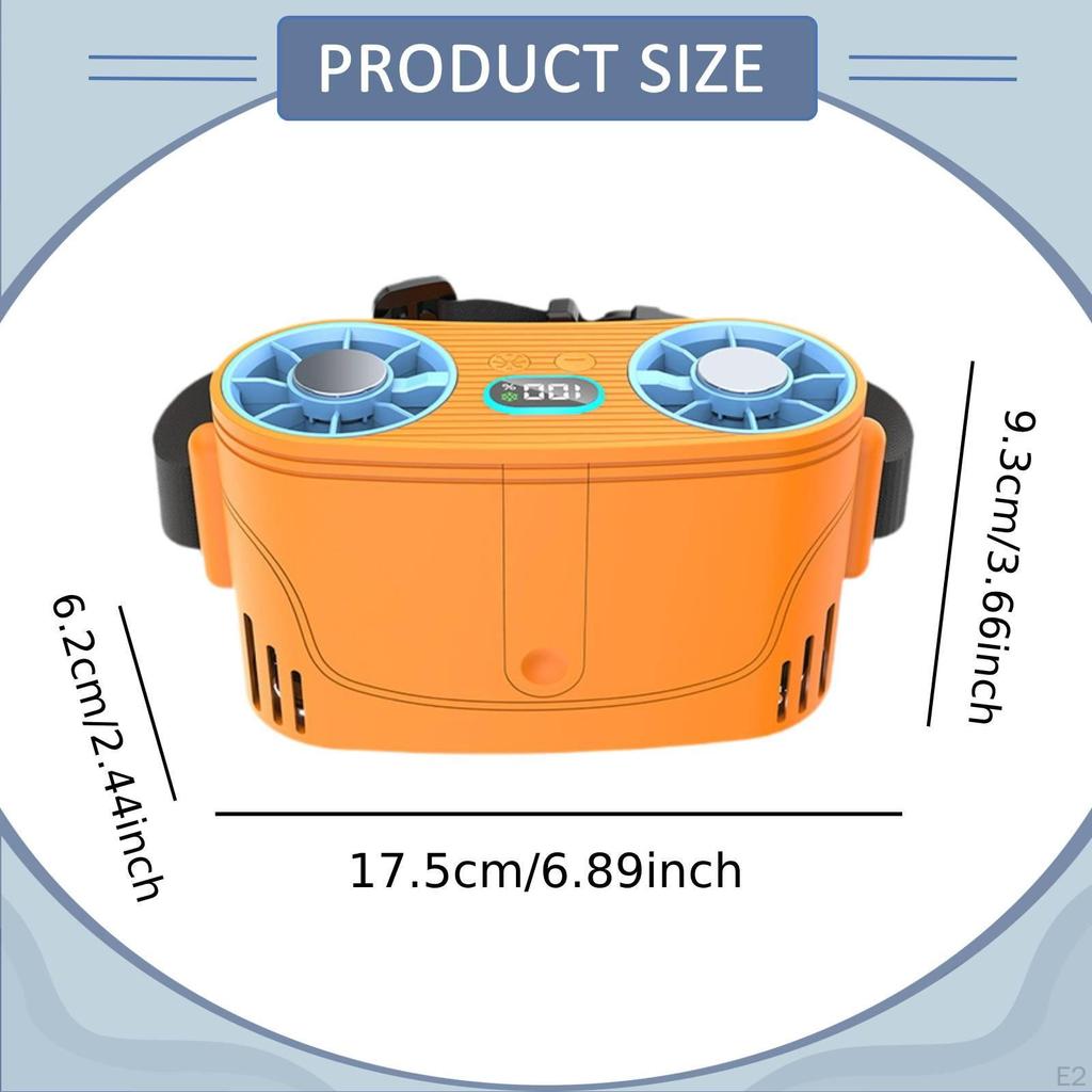 Waist Fan 100 Gear Adjustable Handsfree Wearable Portable for Fishing Camping Hiking Farm Sports