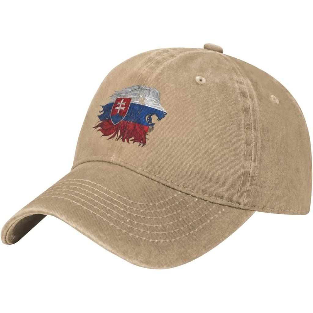 Slovakia Lion Flag Washed Baseball Cap Casual Adjustable Cotton Dad Hat for Unisex