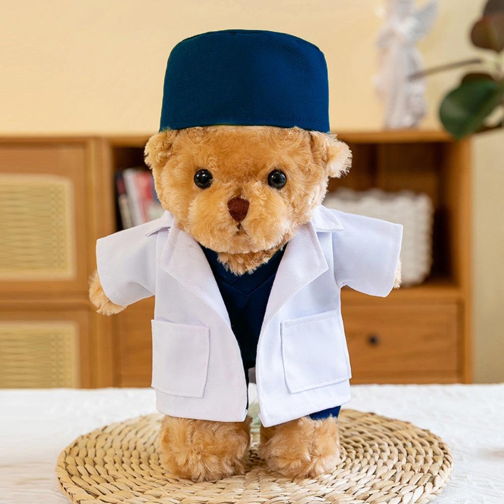Hospital Nurse Bear Plush White Coat Animal Plush Bear Doctor Bear Stuffed  Students and Kids